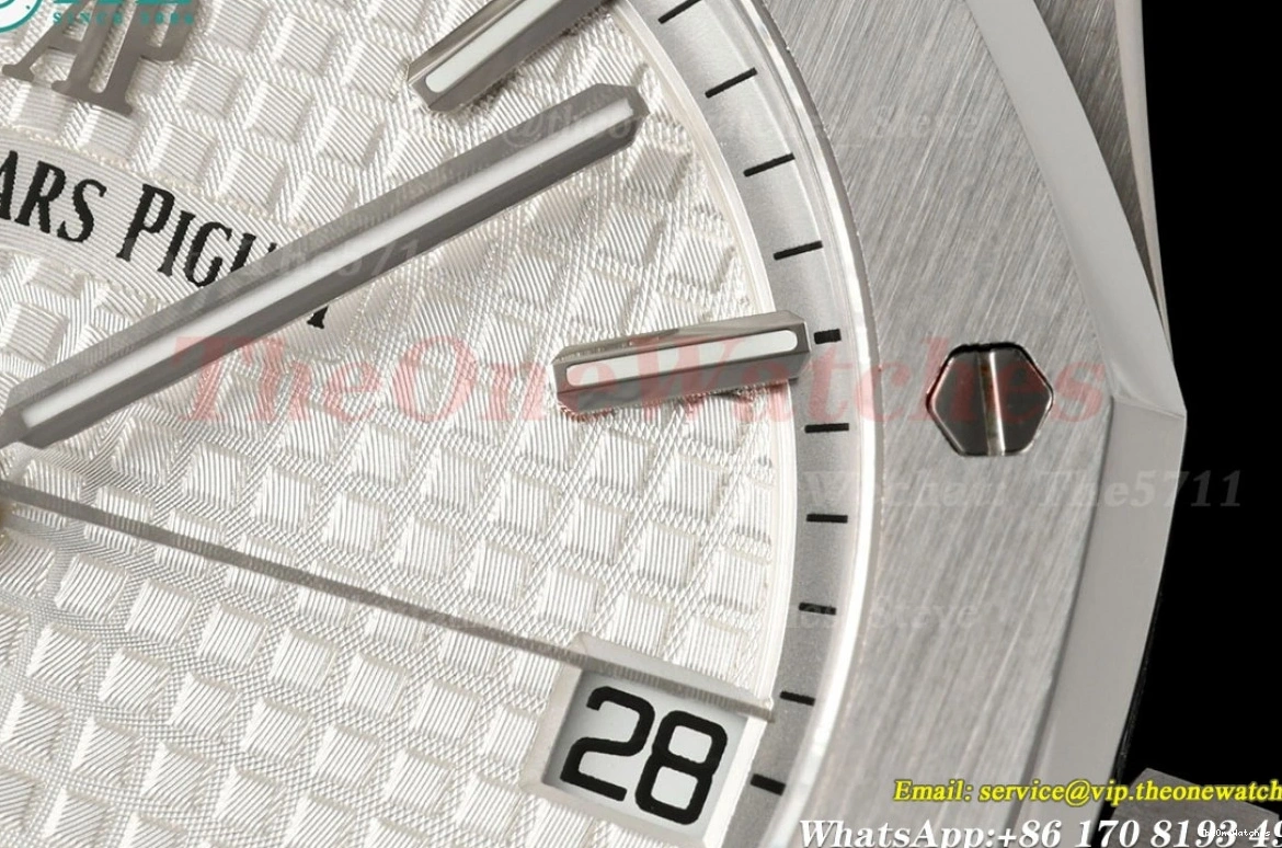 Clone TKF SS A4302 41mm White Dial Oak 15500 SS Royal Super 0227